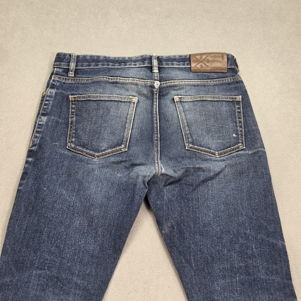 Selvedge Jeans Mens Blue Slim Skinny Stretch Distressed Fits 30x30 - Picture 15 of 15